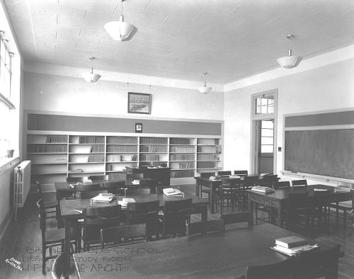 Bryker Woods Elementary Library circa early 1940s